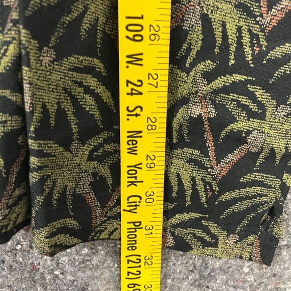 Chiamare Button Down Men XL Black Palm Trees Short Sleeve Hawaiian Tropical - Picture 7 of 9